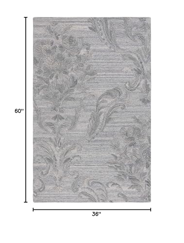 SAFAVIEH Jardin Collection Accent Rug - 3' x 5', Grey, Handmade Wool, Ideal for High Traffic Areas in Entryway, Living Room, Bedroom (JAR732G)