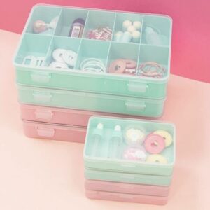 Craftelier - Organizer Box with 17 Compartments for Cardmaking, Scrapbooking and Craft Materials | Dimensions 26.5 x 17.8 x 4.2 cm (10.4“ x 7” x 1.65") -Transparent and White Color