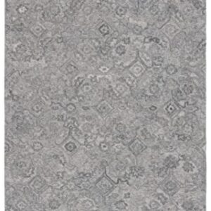 SAFAVIEH Metro Collection Accent Rug - 4' x 6', Grey, Handmade Floral Wool, Ideal for High Traffic Areas in Entryway, Living Room, Bedroom (MET883F)