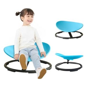 yiuhhad autism kids swivel chair,spin sensory chair,kids spinning chair,sit spin training body coordination,metal base non-slip small desk chair (blue)