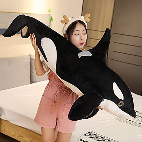 pangcangshu Nice Simulation Killer Whale Plush Toys Stuffed Orcinus Orca Fish Doll Shark Cartoon Soft Sleep Pillow Kids Girls Baby Easter, Thanksgiving, Christmas, New Year's Gifts (29 inch)