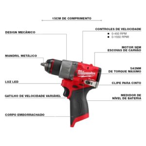 Milwaukee 1/2" Drill Driver - 12V Fuel - 3403-20 Without Battery and Without Charger