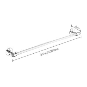 KITUNE Modern Clear Acrylic Towel Bar Towel Rack for Bathroom, Wall Mounted Hand Towel Holder, Lucite Rod and Brass Base (Color : Silver, Size : 40cm)