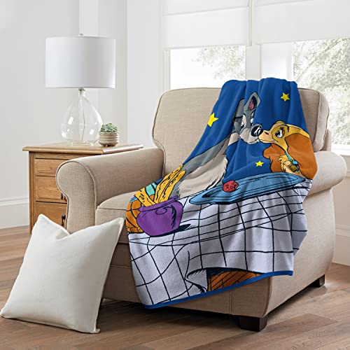 Northwest Disney's Lady & The Tramp Micro Raschel Throw Blanket, 46" x 60", Dinner for Two