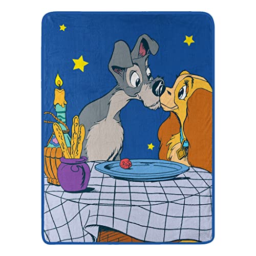 Northwest Disney's Lady & The Tramp Micro Raschel Throw Blanket, 46" x 60", Dinner for Two