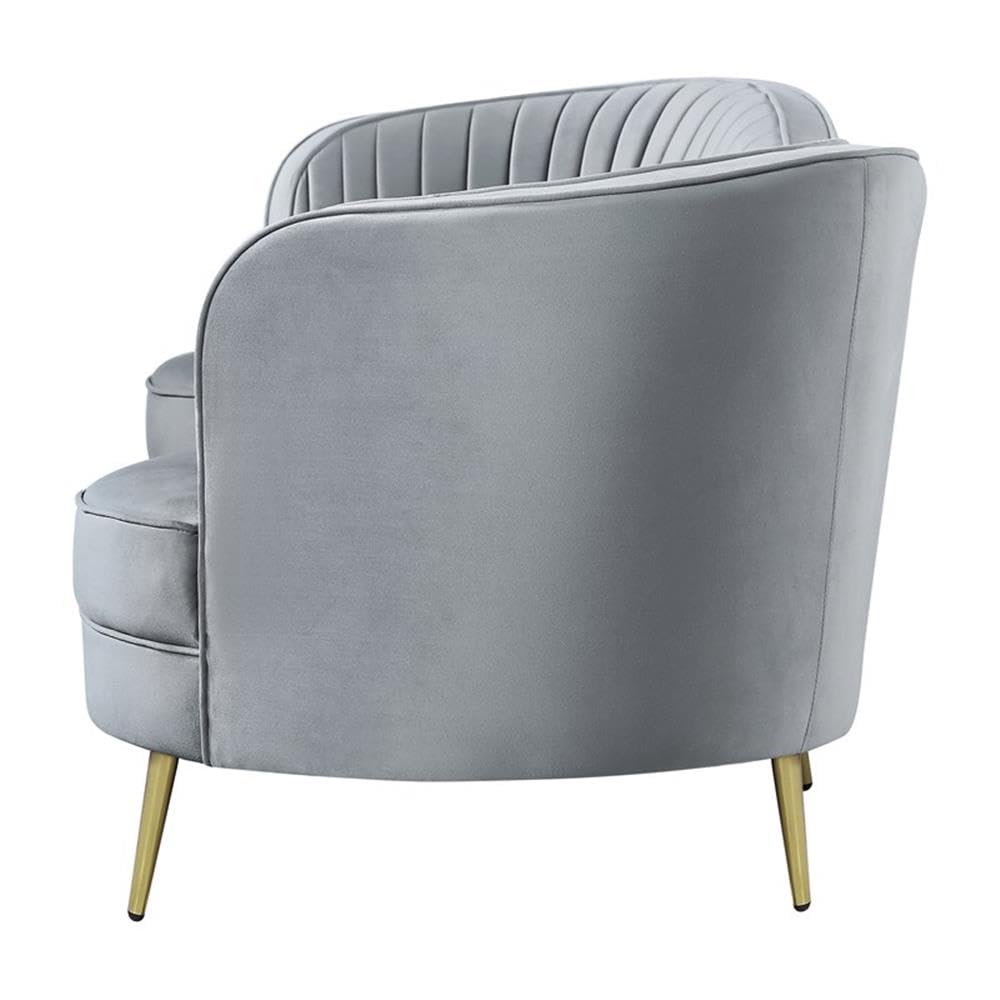 Coaster Home Furnishings Sophia Upholstered Sofa with Camel Back Grey and Gold