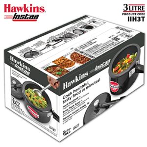 Hawkins 3 Litre Instaa Pressure Cooker, Induction Inner Lid Cooker, Tall Body Hard Anodised Cooker, Best Black Cooker, Black (IIH3T)