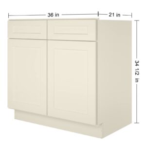 LOVMOR 36" Bathroom Vanity, Kitchen Base Cabinet, Single Sink Storage Unit, Pedestal Sink Storage Cabinet, Large Capacity for Laundry Room, Kitchen, Shower Room & Utility Room