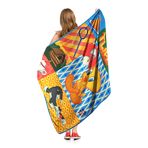 Northwest Looney Tunes Micro Raschel Throw Blanket, 46" x 60", Artsy Tweety