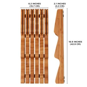 Sabatier In Drawer Knife Organizer, 11 Slots, Bamboo Knife Block, Kitchen Storage Holder for 11 Knives, Kitchen Knife Organizer