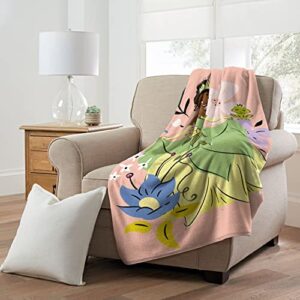 Northwest Princess and The Frog Micro Raschel Throw Blanket, 46" x 60", Blossoming Tiana