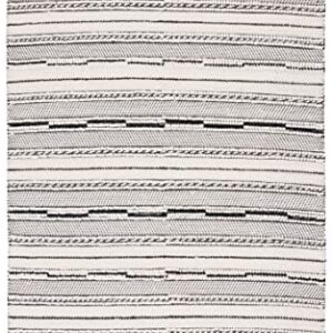 SAFAVIEH Natura Collection Accent Rug - 4' x 6', Black & Ivory, Handmade Flat Weave Boho Farmhouse Wool, Ideal for High Traffic Areas in Entryway, Living Room, Bedroom (NAT281Z)