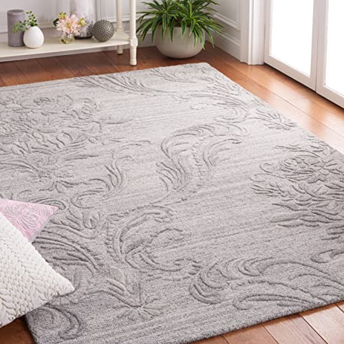 SAFAVIEH Jardin Collection Accent Rug - 3' x 5', Grey, Handmade Wool, Ideal for High Traffic Areas in Entryway, Living Room, Bedroom (JAR732G)