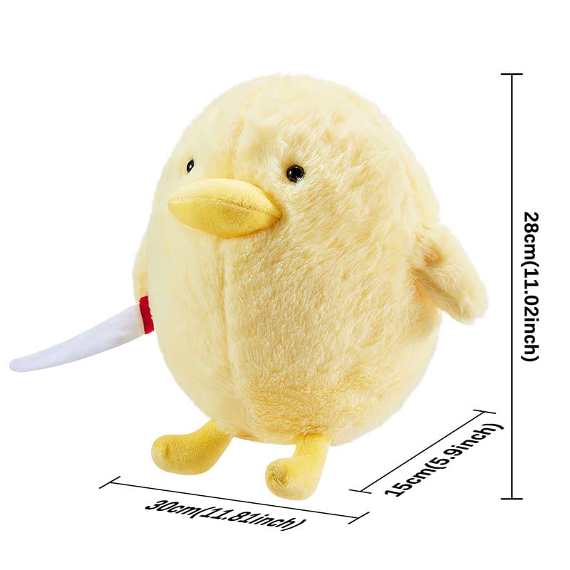 Muimray Cute Duck with Knife Plush, Duck Stuffed Animals Soft Toys Duckling Duckie Plushies Throw Pillow Funny Cuddly Gifts for Kids Adults (Yellow, 11 inch)