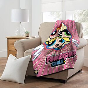 Northwest Powerpuff Girls Micro Raschel Throw Blanket, 46" x 60", Peeking Puffs