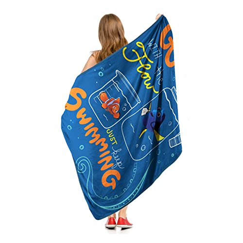 Northwest Finding Nemo Micro Raschel Throw Blanket, 46" x 60", with The Flow