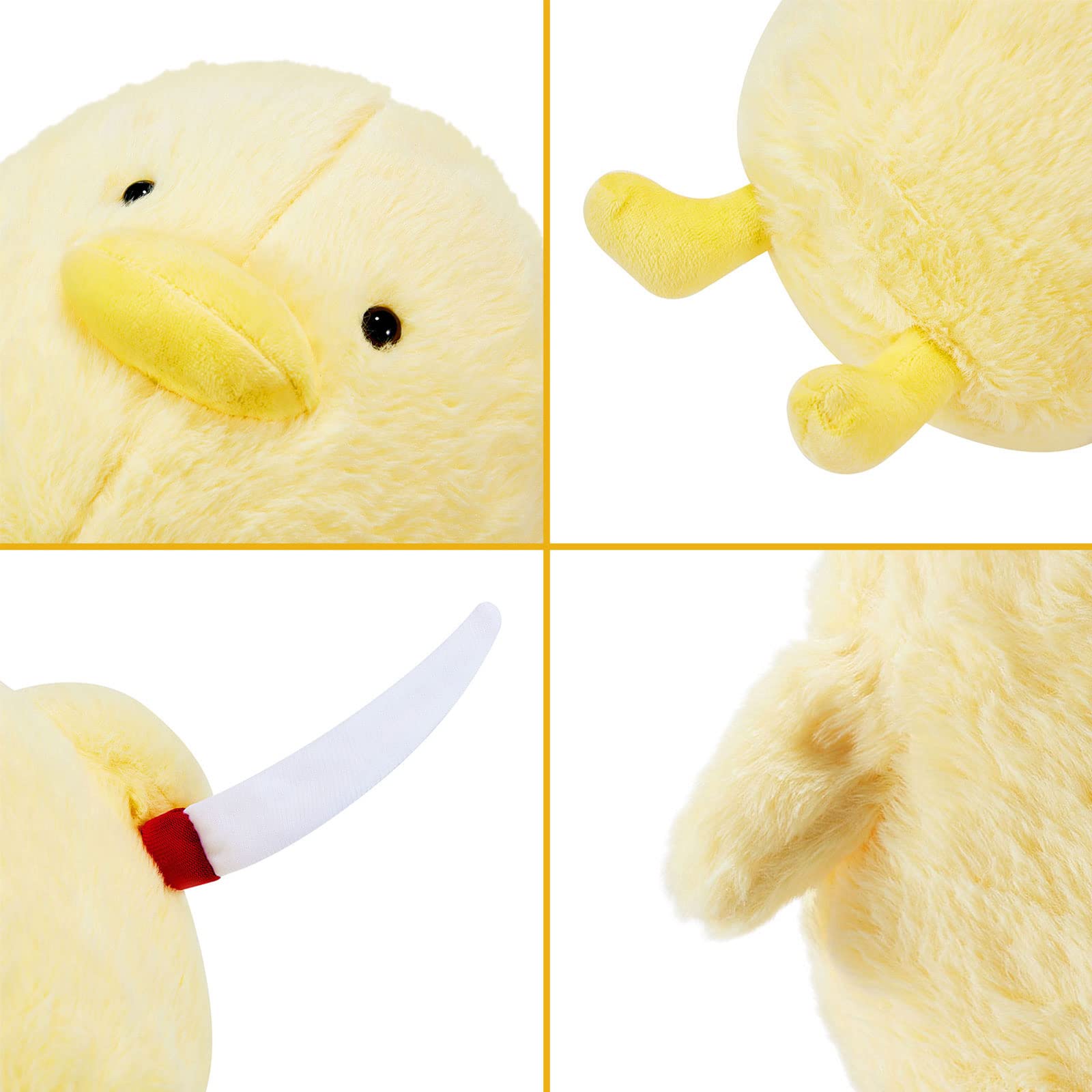 Muimray Cute Duck with Knife Plush, Duck Stuffed Animals Soft Toys Duckling Duckie Plushies Throw Pillow Funny Cuddly Gifts for Kids Adults (Yellow, 11 inch)