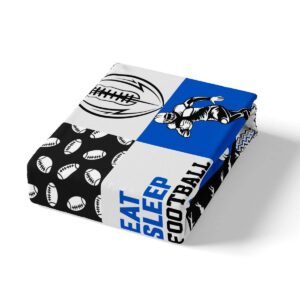 Erosebridal Football Bedding Sets Full Size,Football Player Duvet Cover for Teens Adult,Ball Game Patchwork Comforter Cover for Gift,Geometry Eat Sleep Football Artwork Bed Sets with 2 Pillowcases