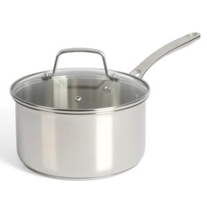 martha stewart castelle saucepan 18/8 stainless steel pot 3.5-quart induction safe sauce pan with lid