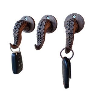 3 Piece Tentacle Hook Set Octopus Hangers Towel hooks antique bronze finish