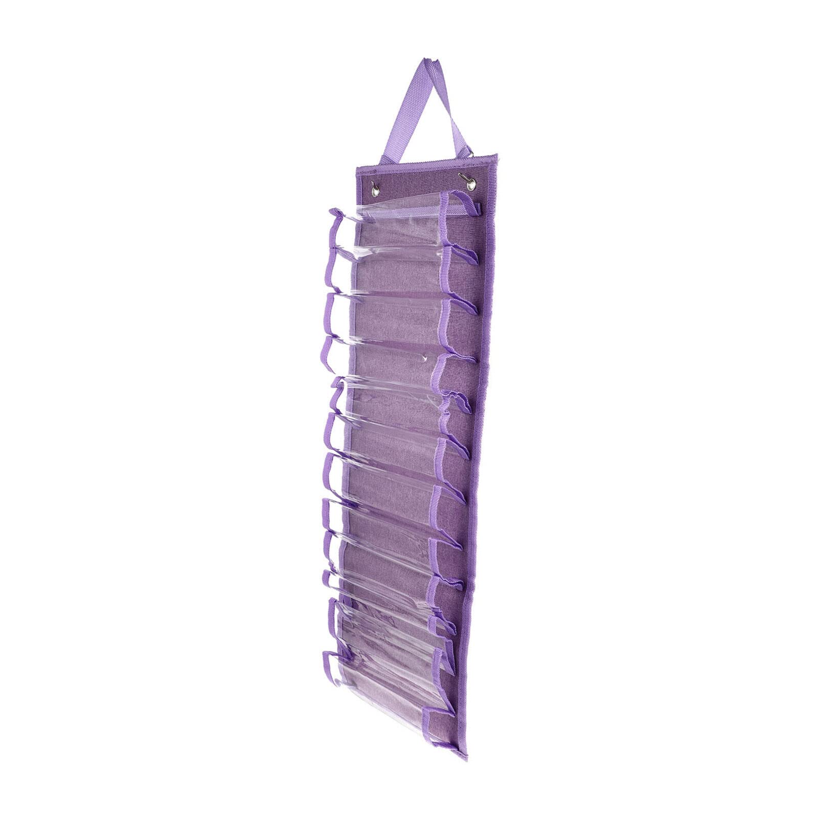 EXCEART Shelf Bracket Vinyl Roll Holder Vinyl Roll Storage Rack 12 Compartments Wall Mount Over The Door Craft Vinyl Storage Organizer Wrap Organizer for Closet Purple Jewelry Holder Stand