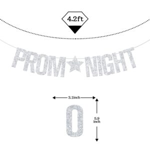 Prom Night Banner, Prom 2025 Decorations, Class of 2025 Graduation Bunting Garland, Congrats Grad Party Decorations Silver Glitter