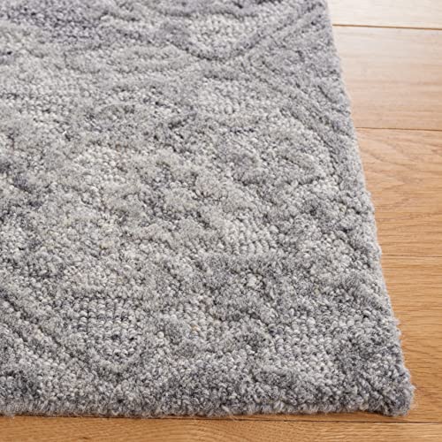 SAFAVIEH Metro Collection Accent Rug - 4' x 6', Grey, Handmade Floral Wool, Ideal for High Traffic Areas in Entryway, Living Room, Bedroom (MET883F)