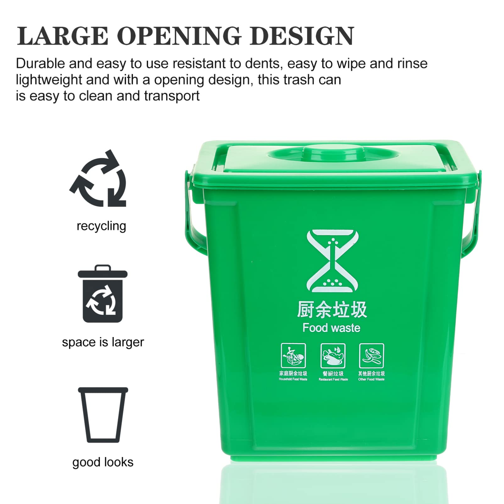 iplusmile 2.6 Gallon Kitchen Compost Bin for Kitchen, Food Waste Basket Bin Small Trash Can with Lid Mountable Indoor Compost Bucket for Cupboard/Bathroom/Bedroom/Office/Camping