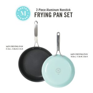 MARTHA STEWART Lockton 2 Piece 10" & 12" Heavy Gauge Aluminum Premium Nonstick Fry Pan Set - Martha Blue, Fry Pan Set (10" & 12")