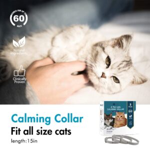 Calming Collar for Cats 3 Pack Efficient Relieve Anxiety Stress - 60 Days Long Lasting Cat Pheromone Collar and Cat Calming Collar for Anxiety GAAMS