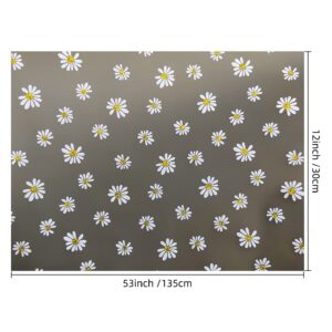 Translucent Jelly Vinyl 11.8"x53"(30x135cm) Frosted Glitter Daisy Flower Printed TPU Film for Hair Bows Clips Handbags Making (Black)