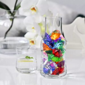 WBJKZJD 60pcs Acrylic Diamond Gems Pirate Plastic Gems Large Acrylic Gems Jewels Bulk Treasure Chest Hunt Party Favors 25 Carat for Kids (Multicolor)