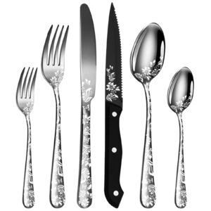 SenceHome 48 Piece Silverware Sets, Flatware Set for 8, Stainless Steel Cutlery Sets for Home Kitchen Restaurant Hotel, Dishwasher Safe