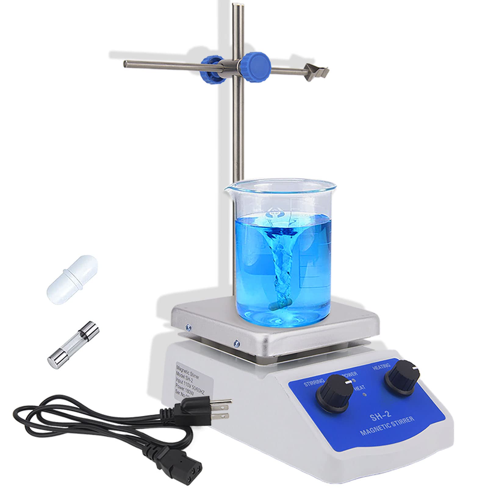 Magnetic Stirrer Hot Plate Mixer 1000ml Stirring Capacity Magnetic Hotplate Stirrer SH-2 Magnetic Stirrer Lab Hotplate Magnetic Stirrer Heater Max 520°F 100-2000 RPM