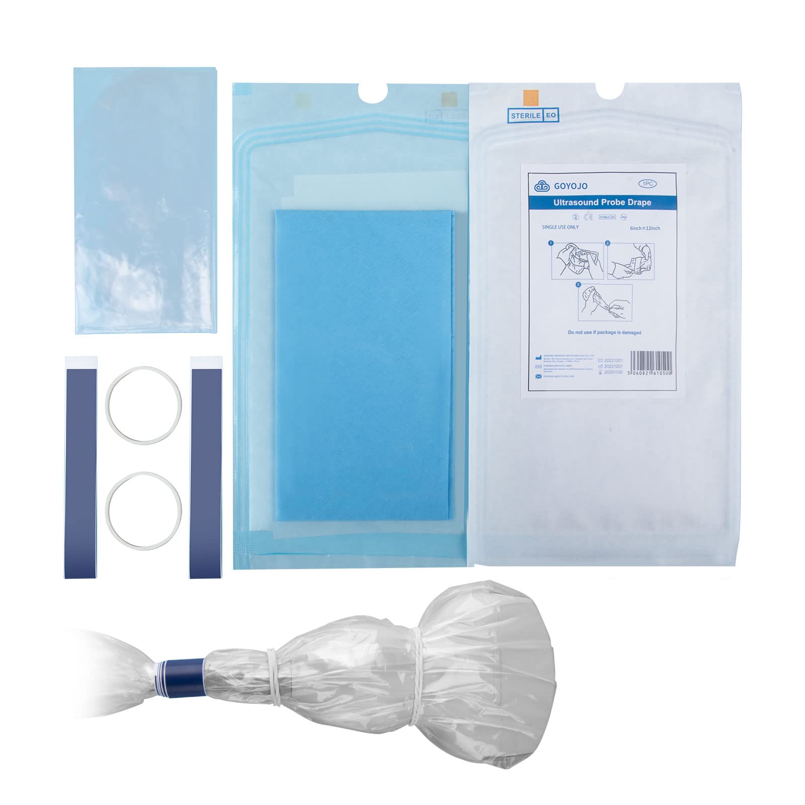 GOYOJO Ultrasound Probe Cover - Latex-Free Sterile Disposable Clear, 6 X 12" Protects and Extends Equipment and Instrument Life by Brand Bilot (20 Pcs)