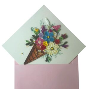 Quilling Card 3D Greeting Cards, handmade birthday card, handcrafted cards for all occasions, flower bundle