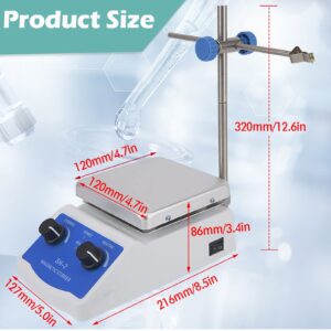 Magnetic Stirrer Hot Plate Mixer 1000ml Stirring Capacity Magnetic Hotplate Stirrer SH-2 Magnetic Stirrer Lab Hotplate Magnetic Stirrer Heater Max 520°F 100-2000 RPM