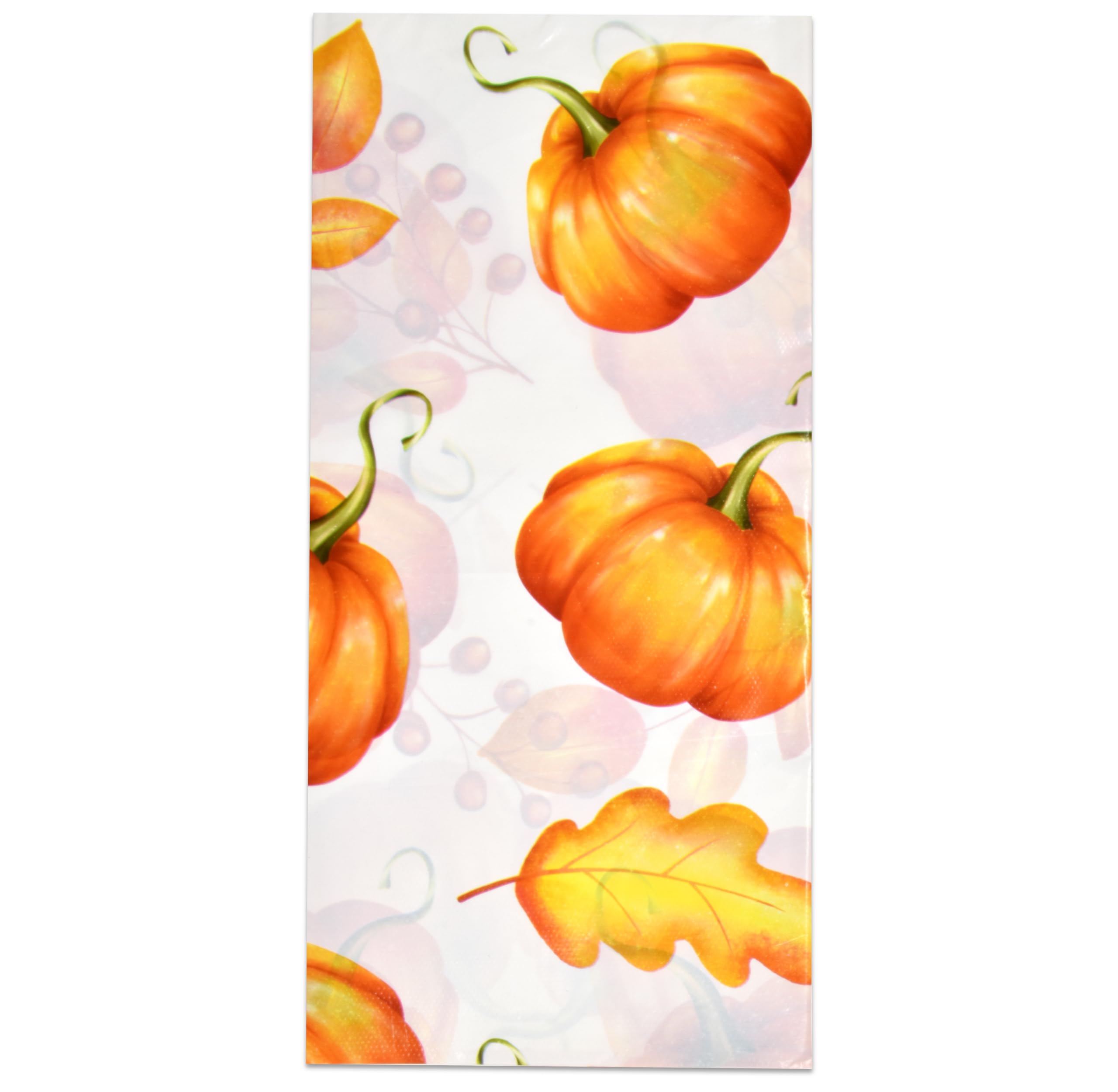 Gift Boutique 6 Disposable Thanksgiving Pumpkin Tablecloths 54" X 108" Rectangle Fall Harvest Autumn Leaves Plastic Table Cover Party Supplies Decor