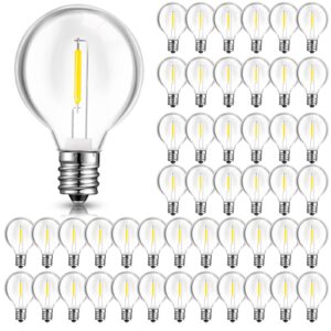 leifide 100 pcs g40 led light bulbs replacement 1w globe bulbs outdoor led light bulb fits c7 and e12 candelabra screw base sockets led string light bulbs shatterproof bulbs, 2700k(white)