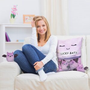 REFAHB Lucky Bat Plush Toy, Removable Stuffed Animal Plush Dolls, Soft Cute Plush Pillow Home Decoration Gift for Kids Girls' Birthday Christmas Halloween (5pcs a Bag, Purple)