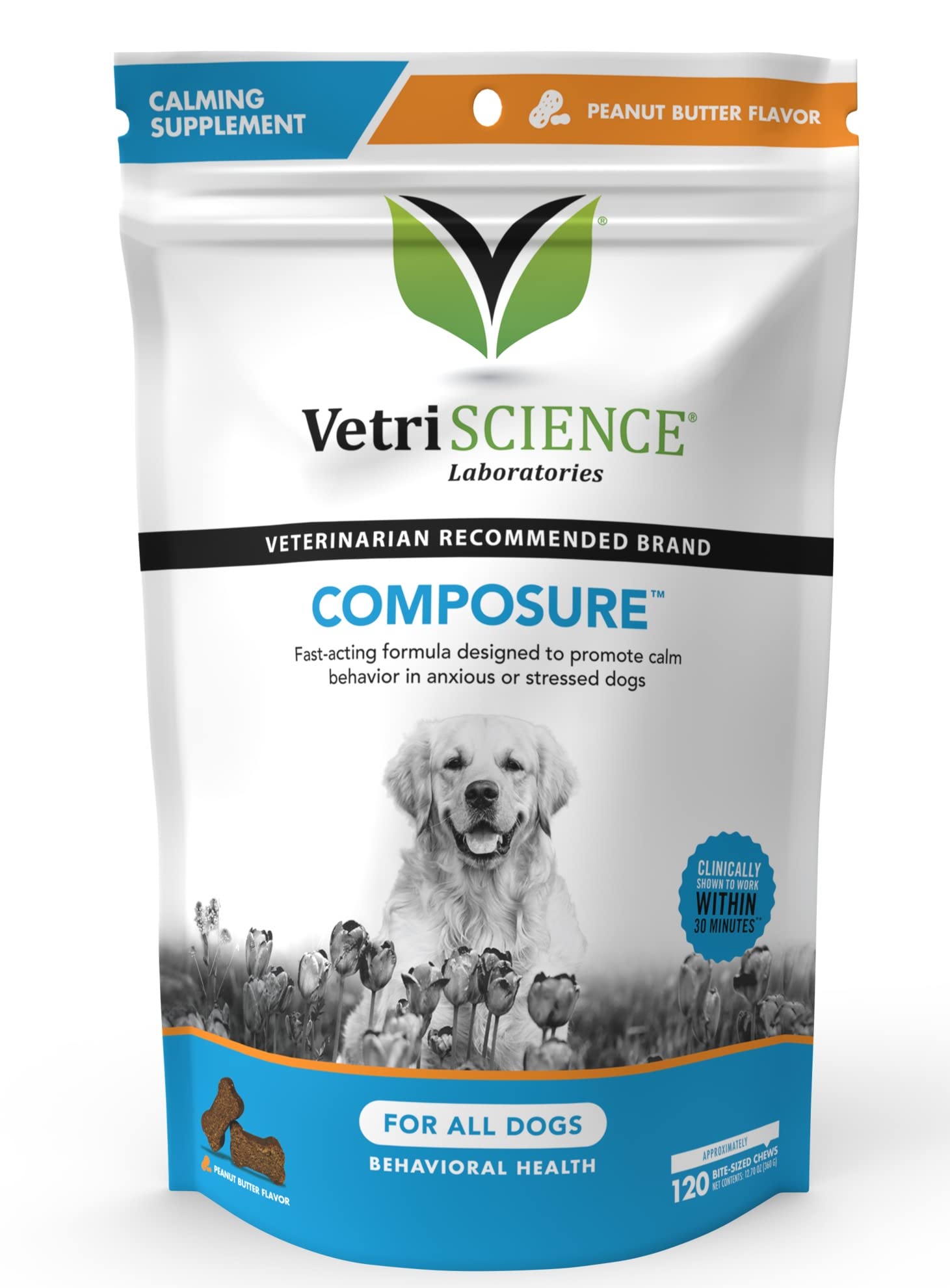 VetriScience GlycoFlex Plus Hip and Joint Supplement Chews for Dogs and Composure Calming Chews for Dogs