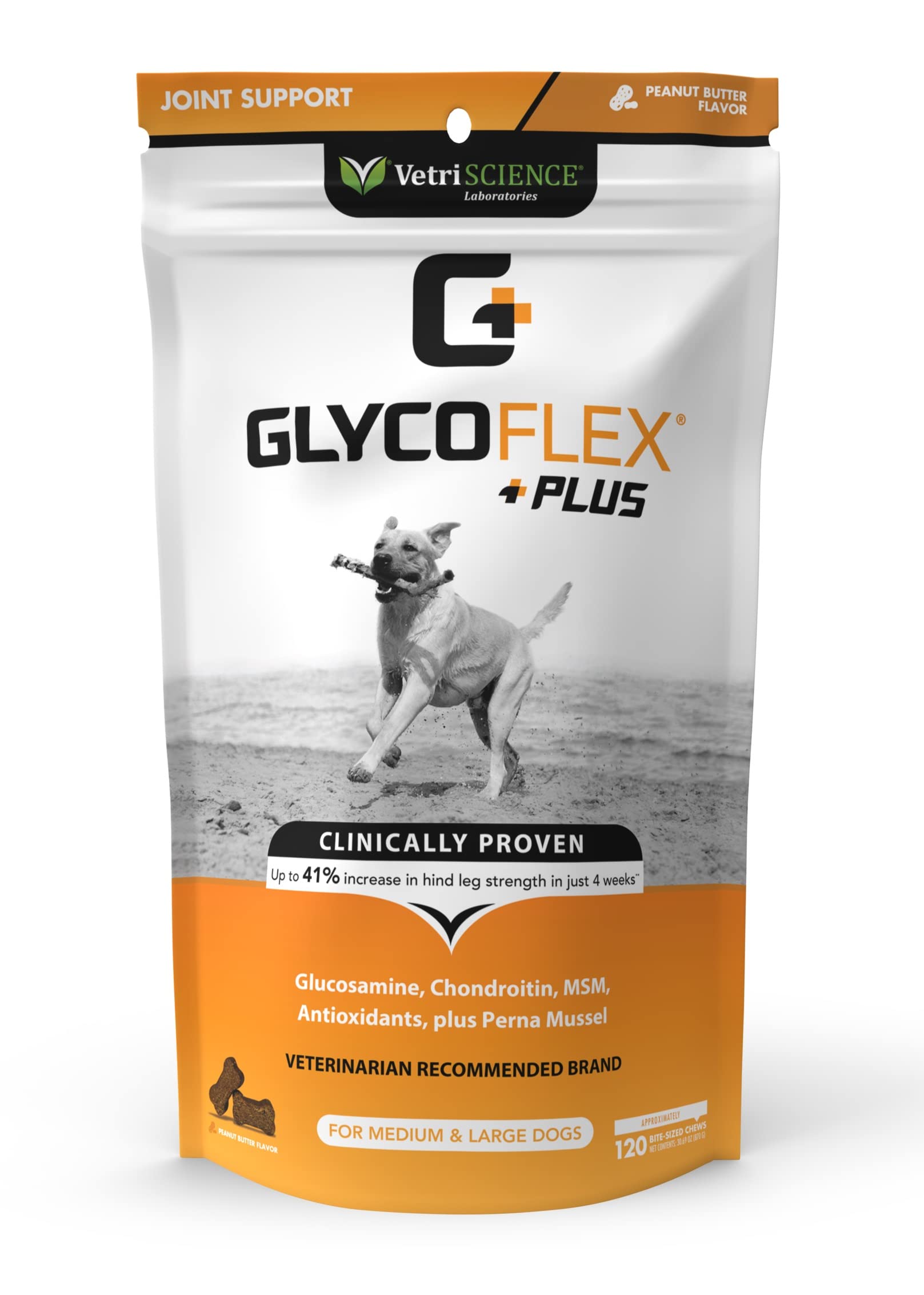 VetriScience GlycoFlex Plus Hip and Joint Supplement Chews for Dogs and Composure Calming Chews for Dogs