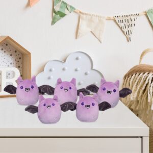 REFAHB Lucky Bat Plush Toy, Removable Stuffed Animal Plush Dolls, Soft Cute Plush Pillow Home Decoration Gift for Kids Girls' Birthday Christmas Halloween (5pcs a Bag, Purple)