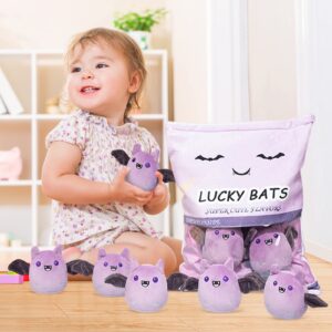 REFAHB Lucky Bat Plush Toy, Removable Stuffed Animal Plush Dolls, Soft Cute Plush Pillow Home Decoration Gift for Kids Girls' Birthday Christmas Halloween (5pcs a Bag, Purple)