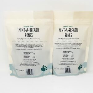 Trader Joe's Mint-A-Breath Minty Bones (6 Bones) for Dogs Net Wt. 7.86 Oz (223g) - Pack of 2