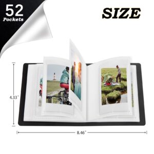 52 Pockets Mini Photo Album for Fujifilm Instax Mini Instant Film, Polaroid Snap, Z2300, SocialMatic Instant Cameras & Zip Instant Printer (Black, 1Pack)