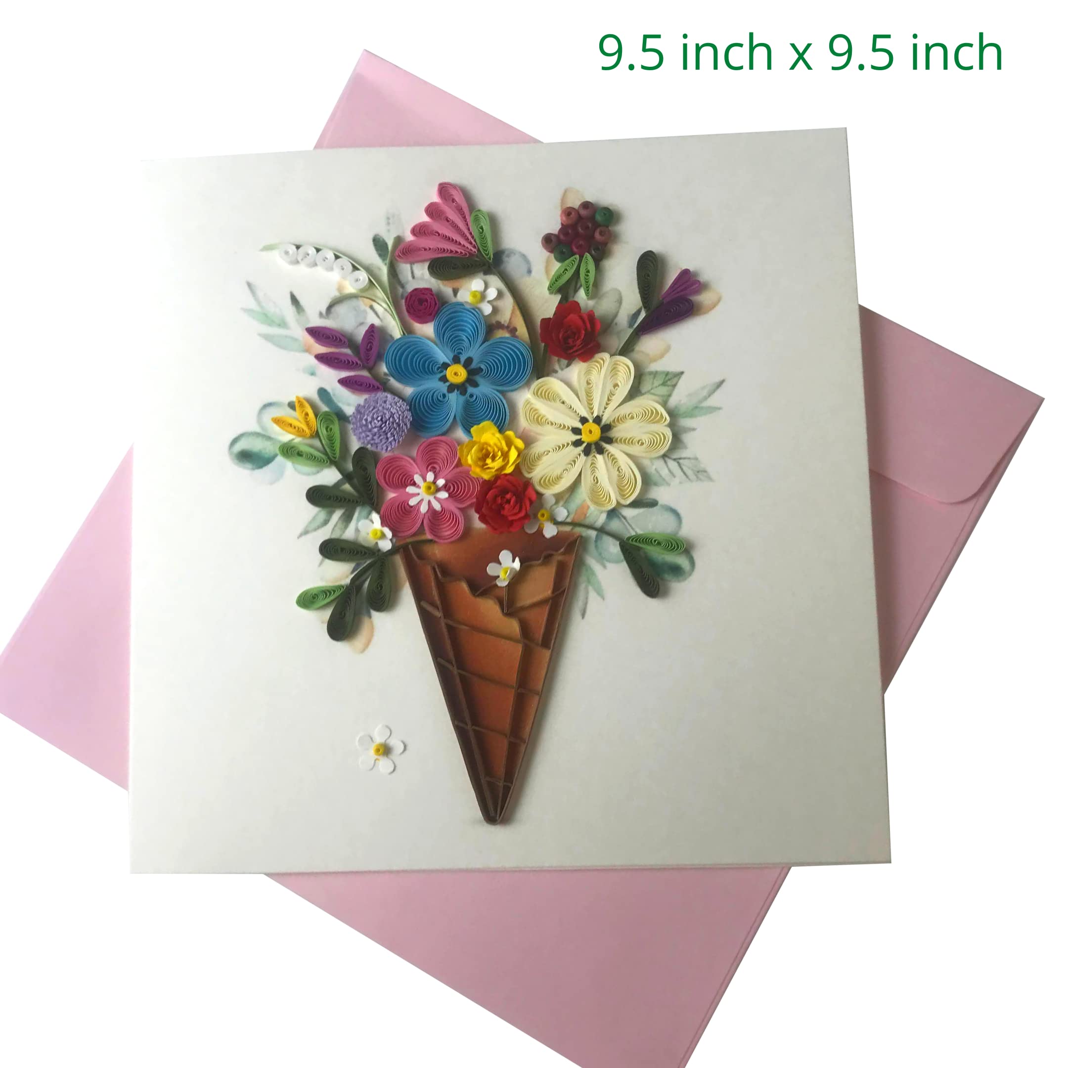 Quilling Card 3D Greeting Cards, handmade birthday card, handcrafted cards for all occasions, flower bundle