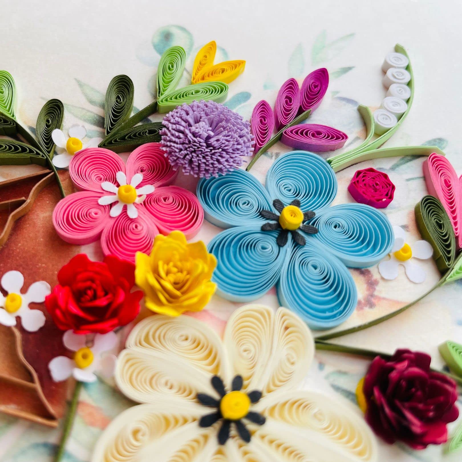 Quilling Card 3D Greeting Cards, handmade birthday card, handcrafted cards for all occasions, flower bundle