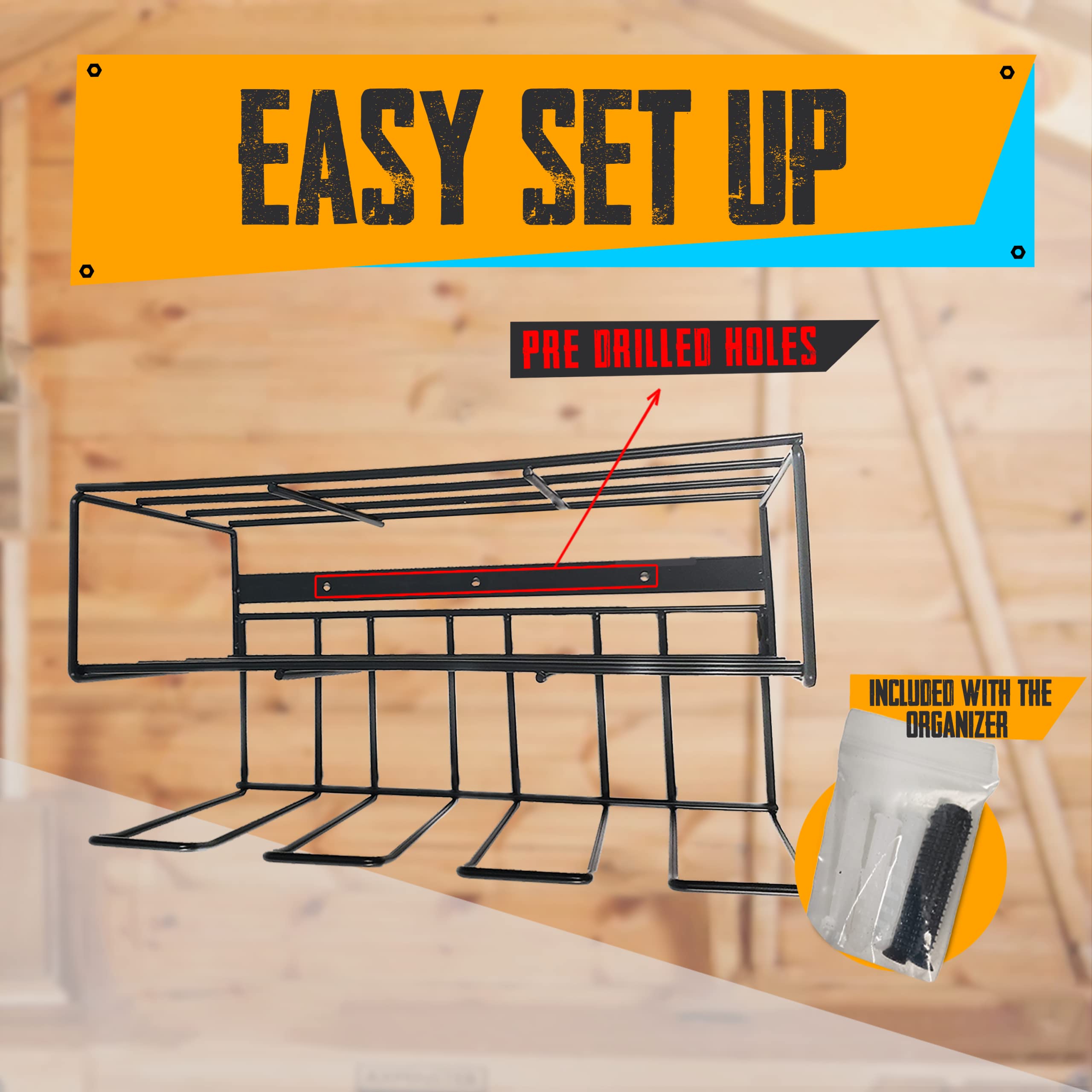 MRONextDay.com Tool Storage Organizer - Drill Holder Wall Mount - Power Tool Storage Rack for Organizing Your Workbench - Sturdy Drill Storage.