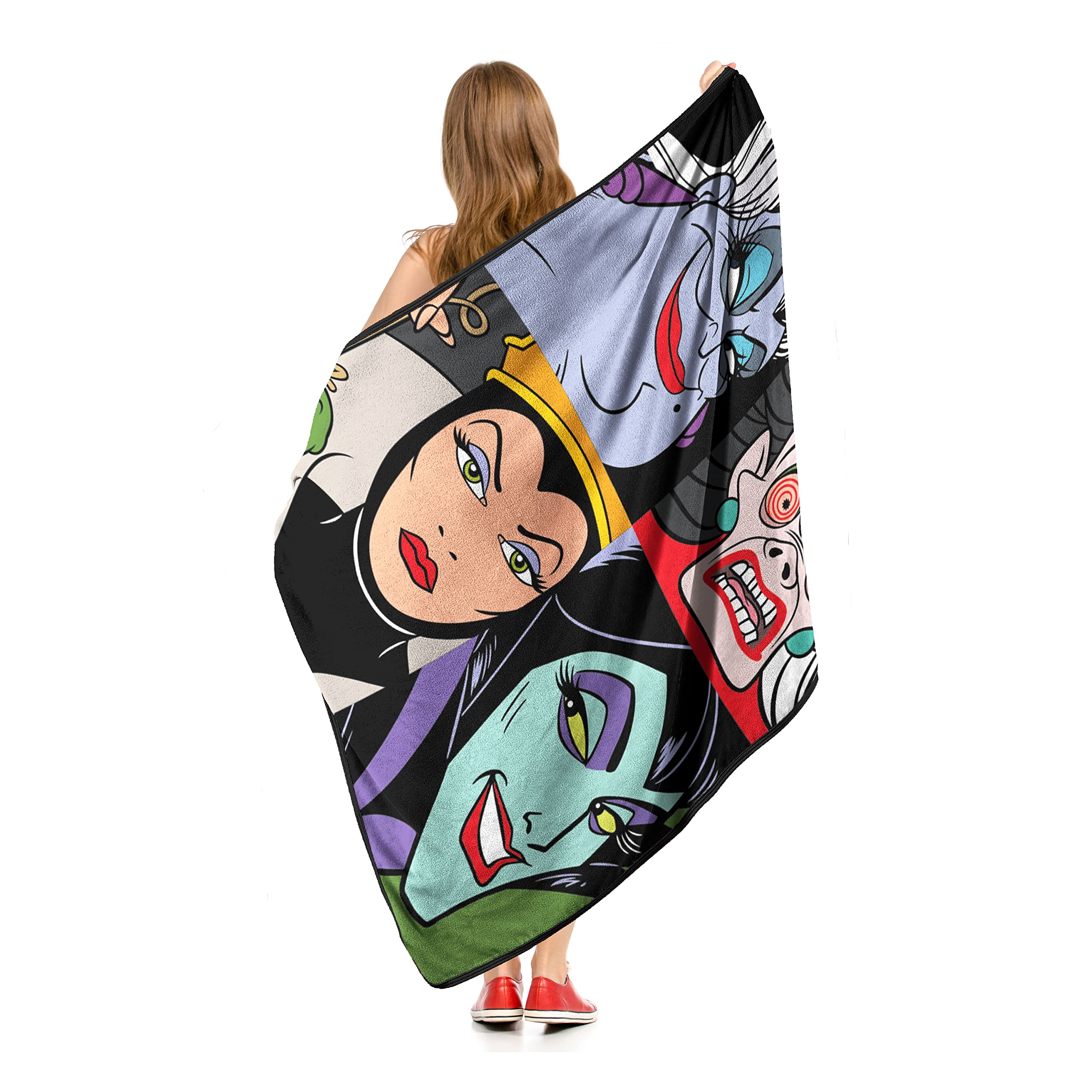 Northwest Disney Villains Micro Raschel Throw Blanket, 46" x 60", Portraits for Evil